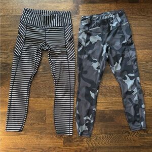 Athleta Black and Gray Leggings for Active Wear